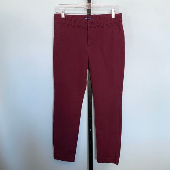 GAP Slim City Crop Burgundy Pants Size 4R - Picture 2 of 8